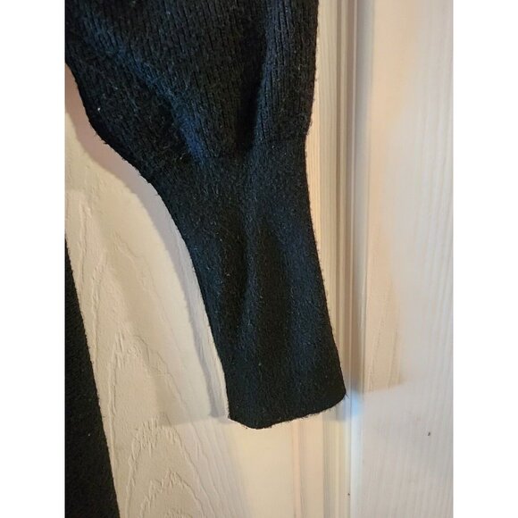 Pink Rose Women's Cardigan Knit Pockets Open Front Black Size Large - Picture 5 of 9